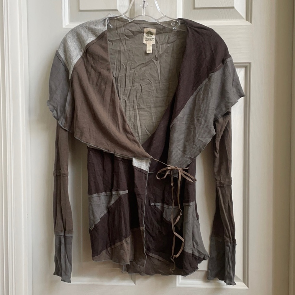 Anthropologie Tiny Patchwork Wrap Cardigan - image 1